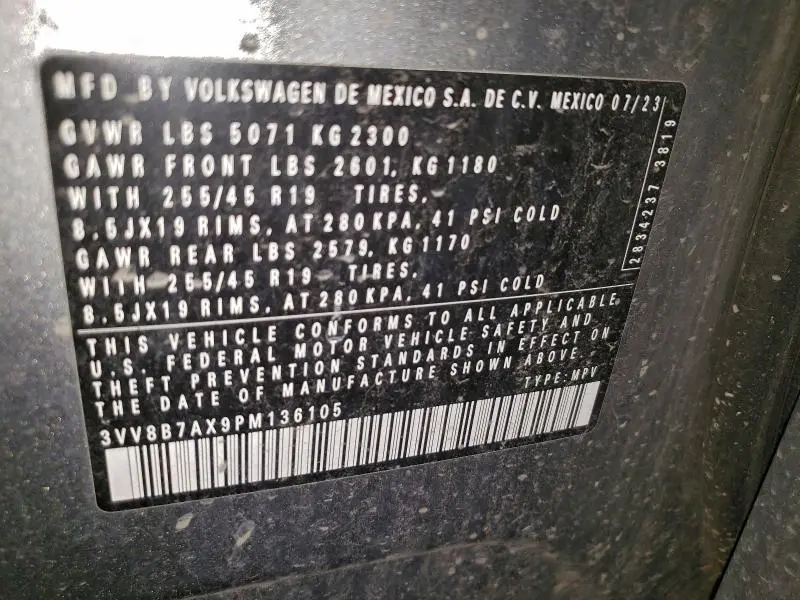 2023 VOLKSWAGEN TIGUAN SE R-LINE BLACK  