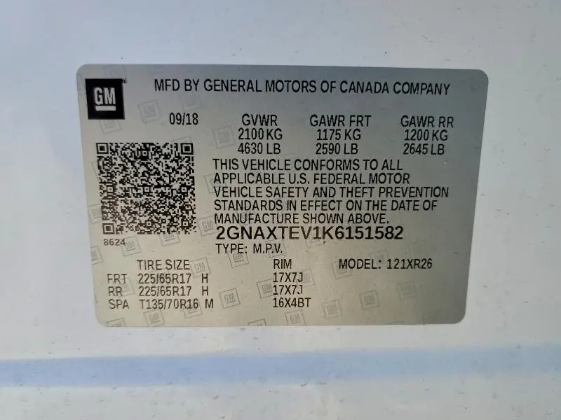 2019 CHEVROLET EQUINOX LT  