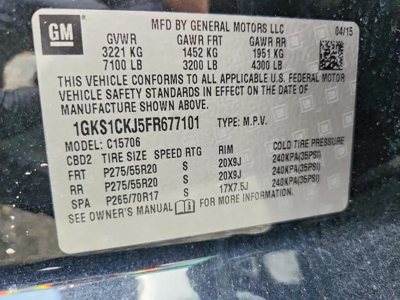 2015 GMC YUKON DENALI  