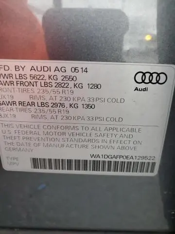 2014 AUDI Q5 PREMIUM PLUS  