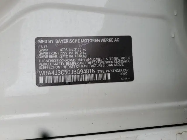 2018 BMW 430XI GRAN COUPE  