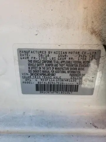 2019 NISSAN VERSA S  