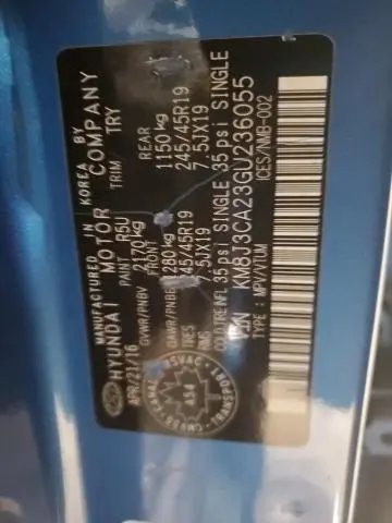 2016 HYUNDAI TUCSON LIMITED  