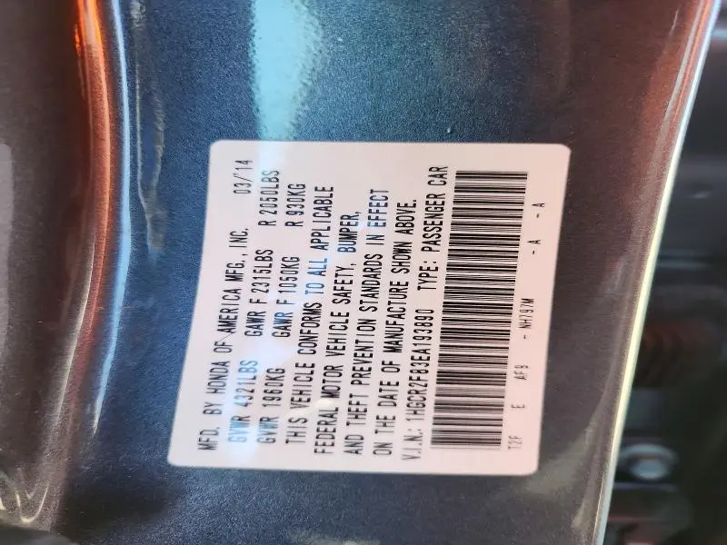 2014 HONDA ACCORD EXL  