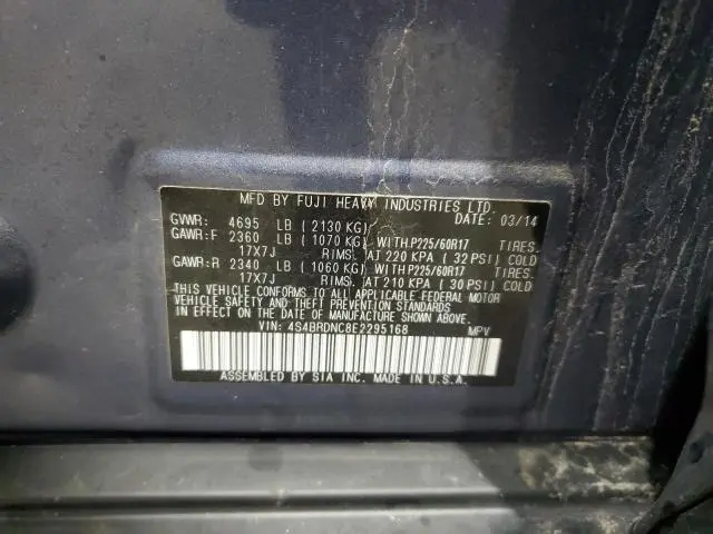 2014 SUBARU OUTBACK 3.6R LIMITED  