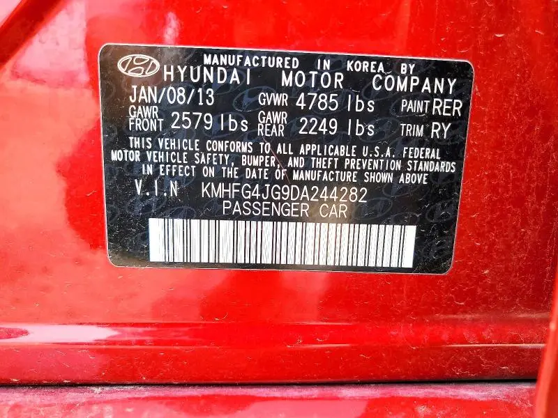 2013 HYUNDAI AZERA BASE  