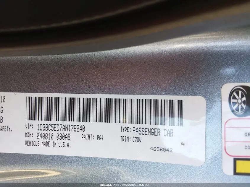 2010 CHRYSLER SEBRING TOURING