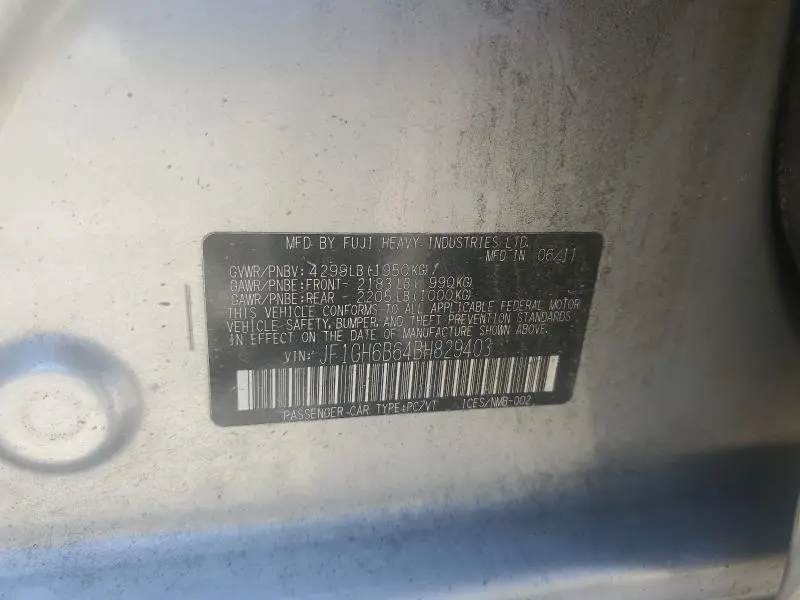 2011 SUBARU IMPREZA 2.5I PREMIUM  