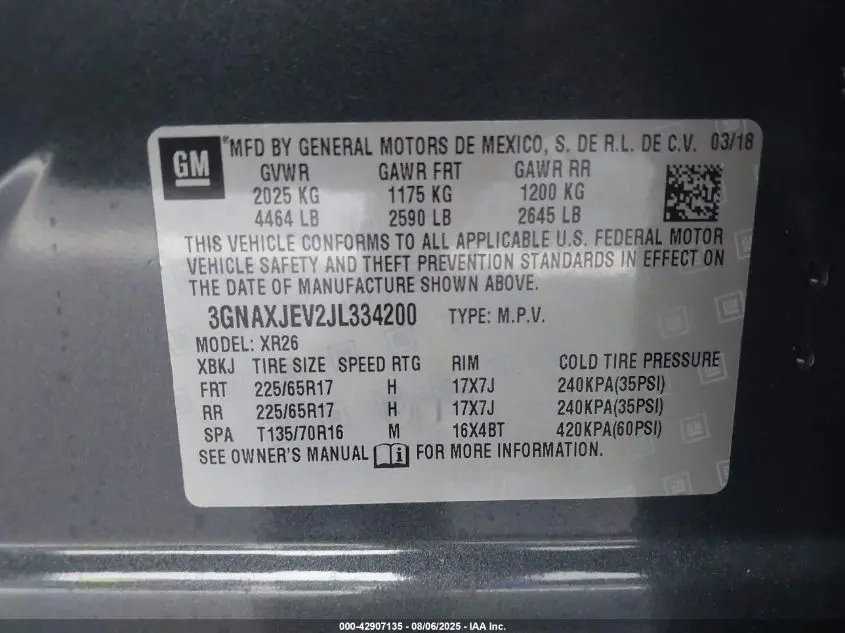 2018 CHEVROLET EQUINOX LT