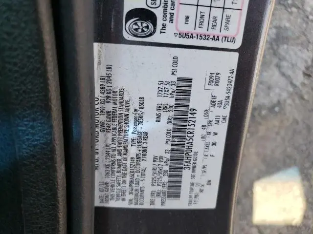 2012 FORD FUSION   