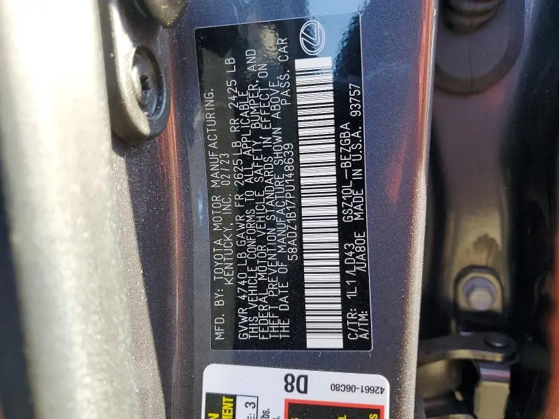 2023 LEXUS ES 350 BASE  