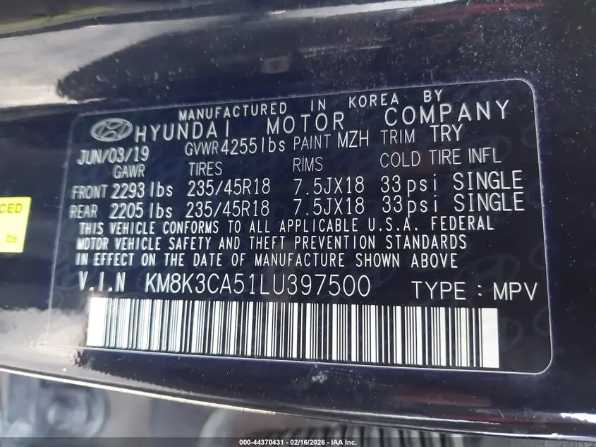 2020 HYUNDAI KONA LIMITED