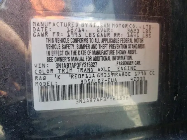 2015 NISSAN SENTRA S  
