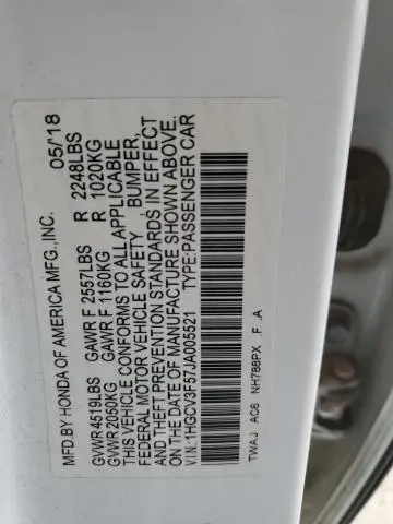 2018 HONDA ACCORD HYBRID EXL
