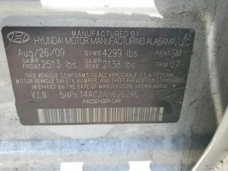 2010 HYUNDAI SONATA GLS  