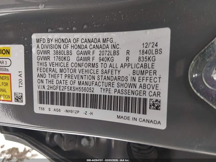 2025 HONDA CIVIC SPORT