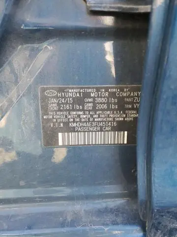 2015 HYUNDAI ELANTRA SE  