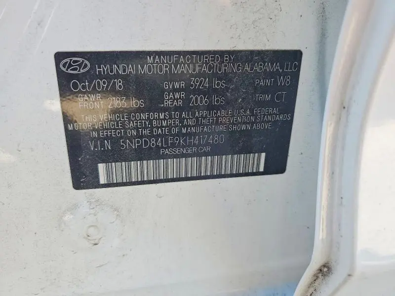 2019 HYUNDAI ELANTRA SEL  