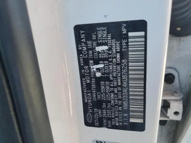 2019 HYUNDAI TUCSON LIMITED  