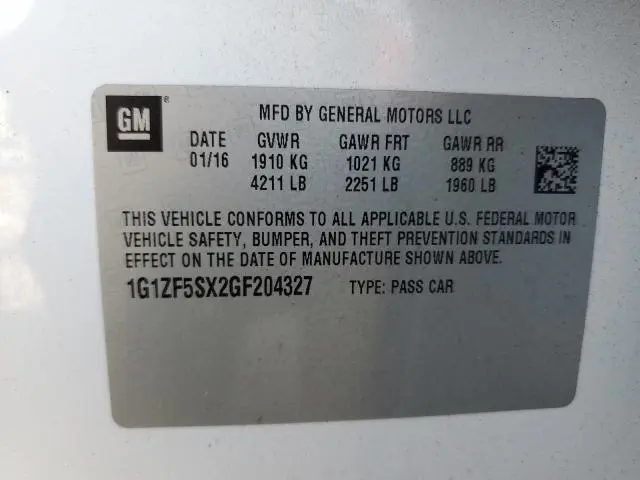 2016 CHEVROLET MALIBU LT  