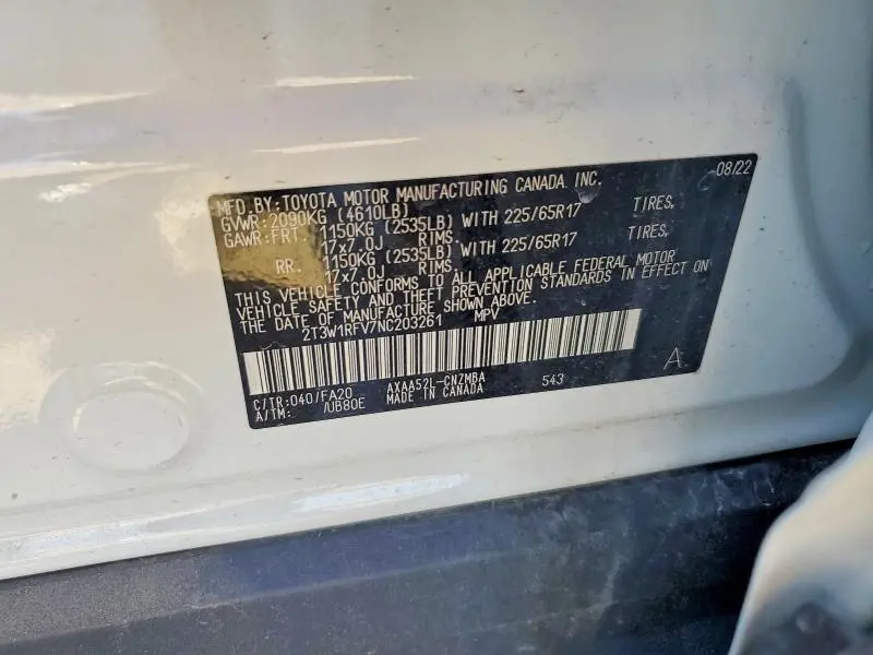 2022 TOYOTA RAV4 XLE  