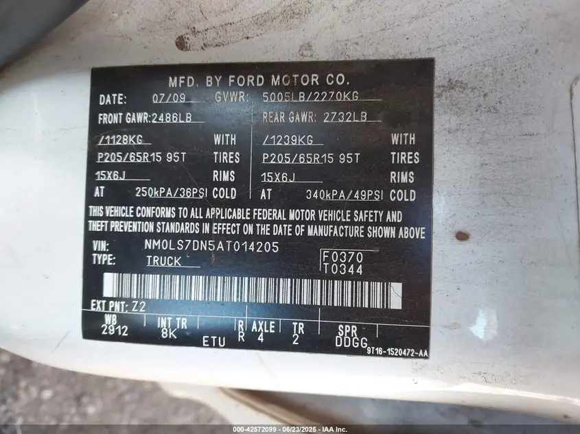 2010 FORD TRANSIT CONNECT XLT