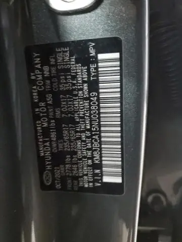 2022 HYUNDAI TUCSON BLUE  