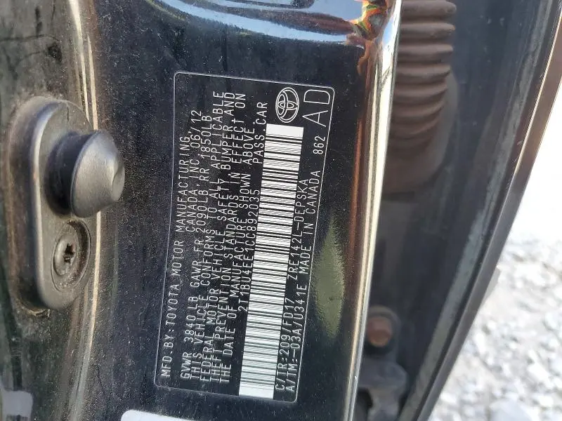 2012 TOYOTA COROLLA S  