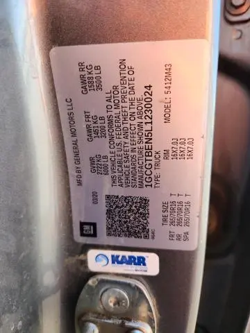 2020 CHEVROLET COLORADO   