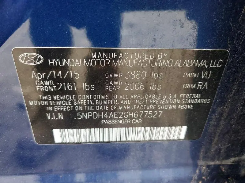 2016 HYUNDAI ELANTRA SE  