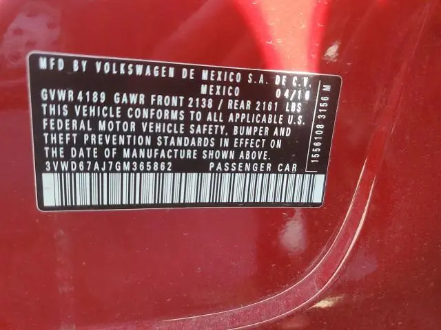 2016 VOLKSWAGEN JETTA SE  