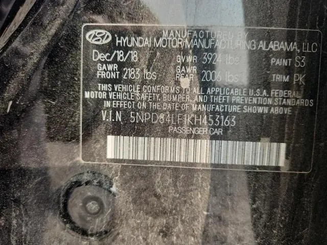2019 HYUNDAI ELANTRA SEL  