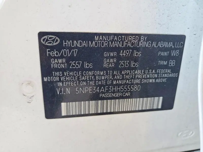 2017 HYUNDAI SONATA SPORT  