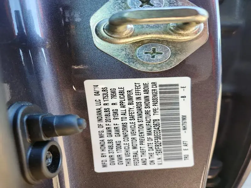 2014 HONDA CIVIC LX  