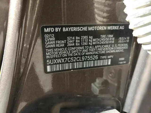 2012 BMW X3 XDRIVE35I  