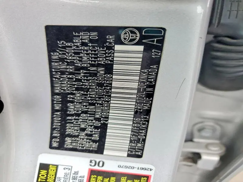 2015 TOYOTA COROLLA LE  