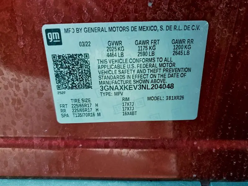 2022 CHEVROLET EQUINOX LT  