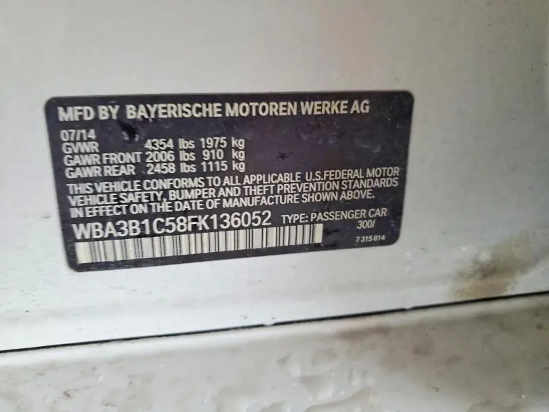 2015 BMW 320 I  