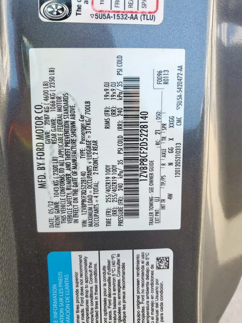 2013 FORD MUSTANG GT