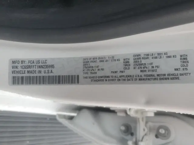 2022 RAM 1500 BIG HORN/LONE STAR  