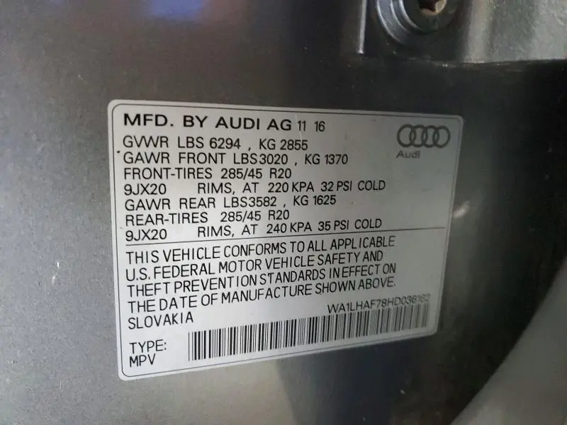2017 AUDI Q7 PREMIUM PLUS  