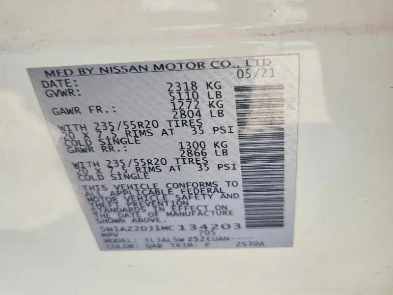 2021 NISSAN MURANO PLATINUM  