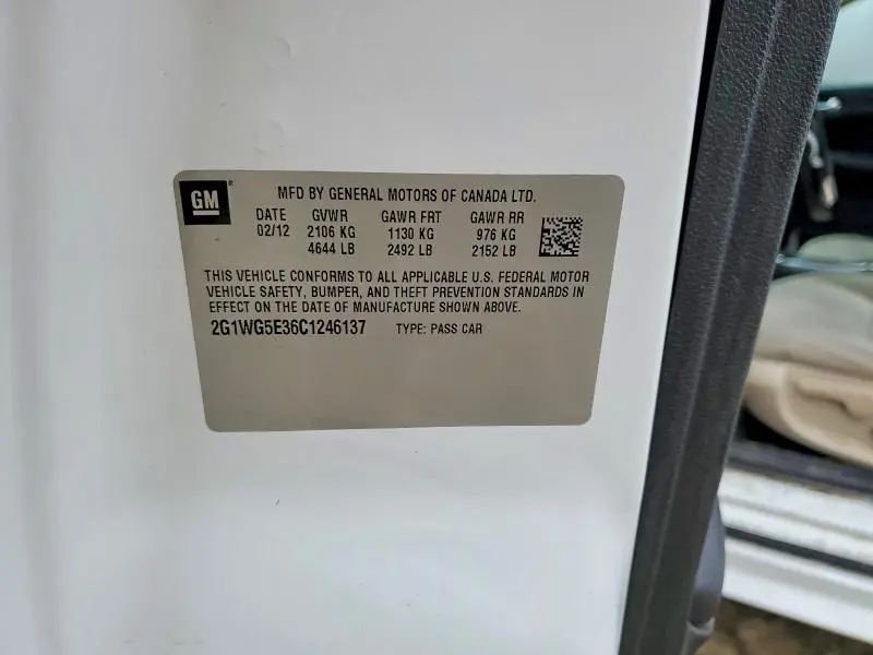 2012 CHEVROLET IMPALA LT  