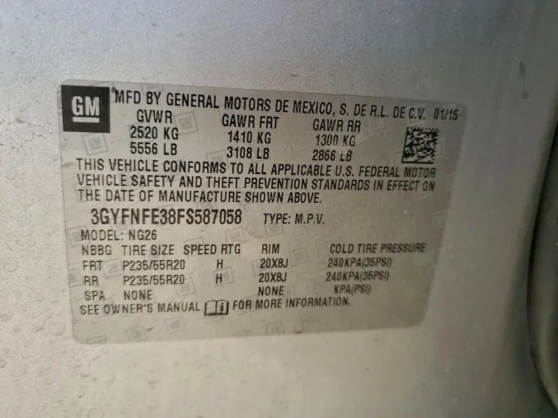 2015 CADILLAC SRX PERFORMANCE COLLECTION  