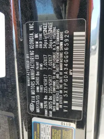 2016 KIA SORENTO LX