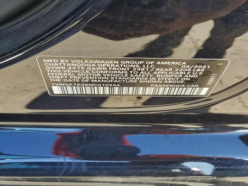 2021 VOLKSWAGEN PASSAT SE  