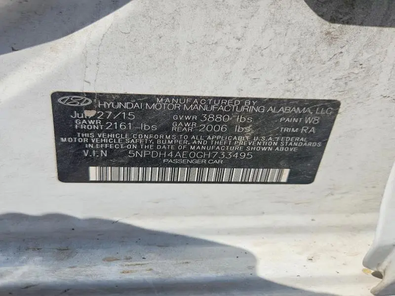 2016 HYUNDAI ELANTRA SE  