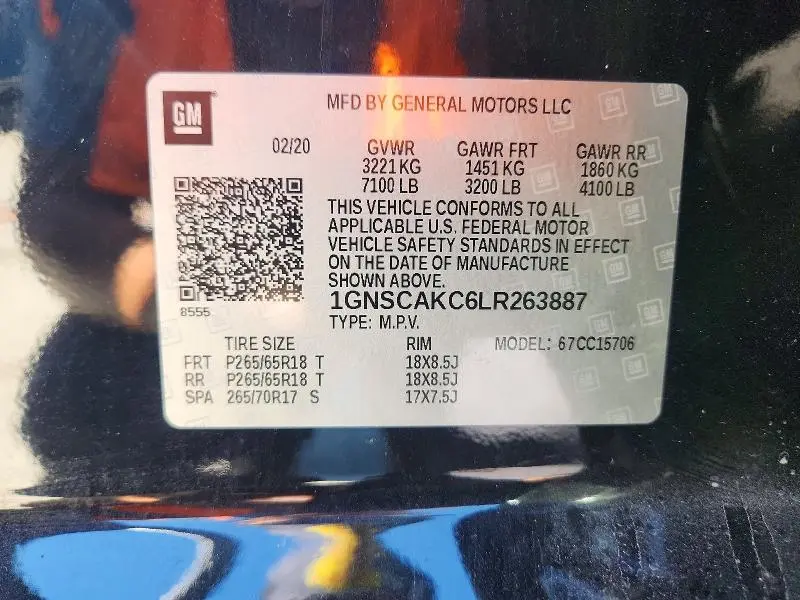 2020 CHEVROLET TAHOE C1500 LS  