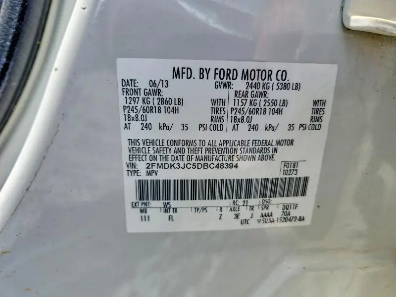 2013 FORD EDGE SEL  
