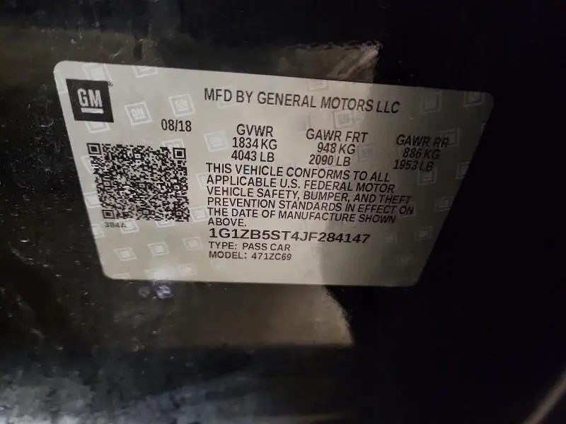 2018 CHEVROLET MALIBU LS  